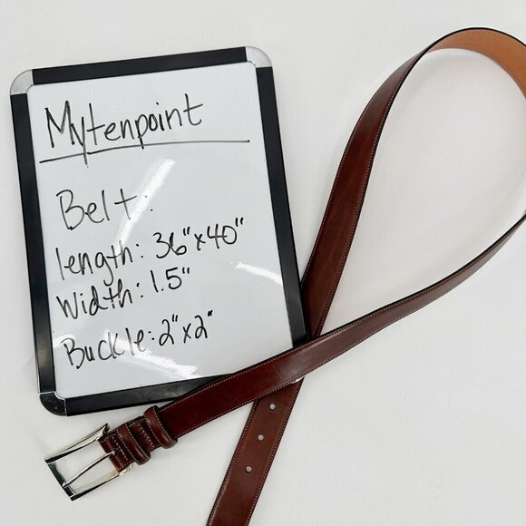 Trafalgar Brown Cortina Leather Easton Business Silver Buckle Classic 38 Belt - Picture 10 of 10